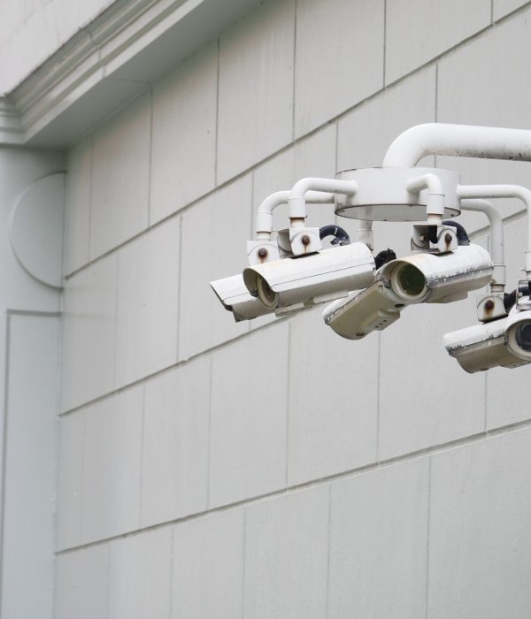 CCTV security camera operating outdoor ,